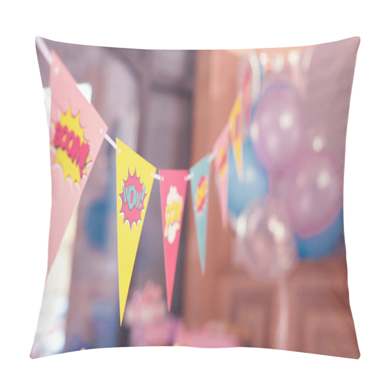 Personality  Bright Laconic Flags Placed In The Room For The Party Pillow Covers