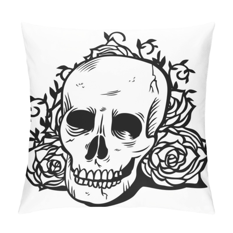 Personality  Skull Flowers Pillow Covers