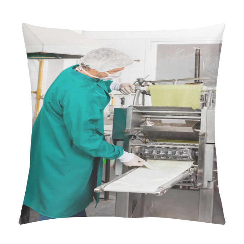 Personality  Chef Processing Ravioli Pasta In Machine Pillow Covers