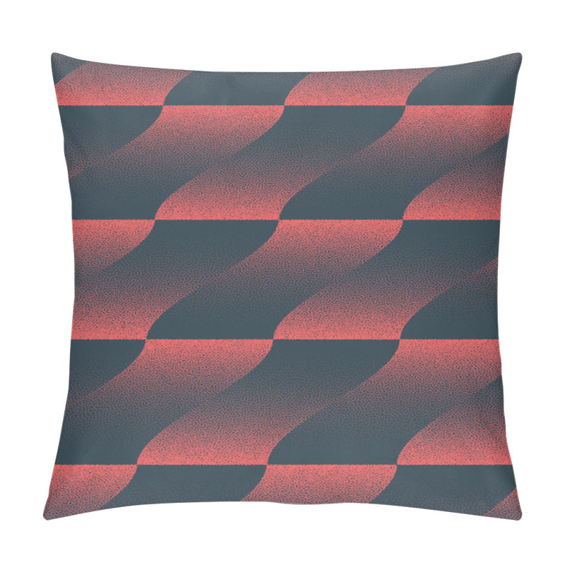 Personality  Leaning Checkered Seamless Pattern Trend Dot Work Vector Red Abstract Background. Chequered Oblique Structure Half Tone Art Illustration For Textile Print. Endless Graphical Abstraction For Wallpaper Pillow Covers