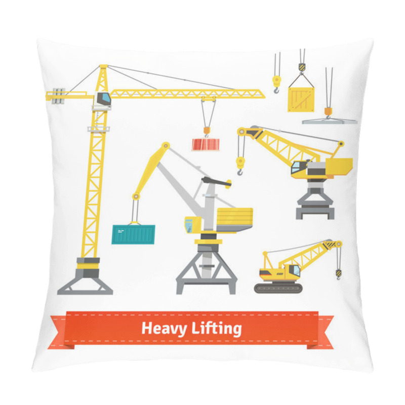 Personality  Set Of Cranes Doing Heavy Lifting Pillow Covers