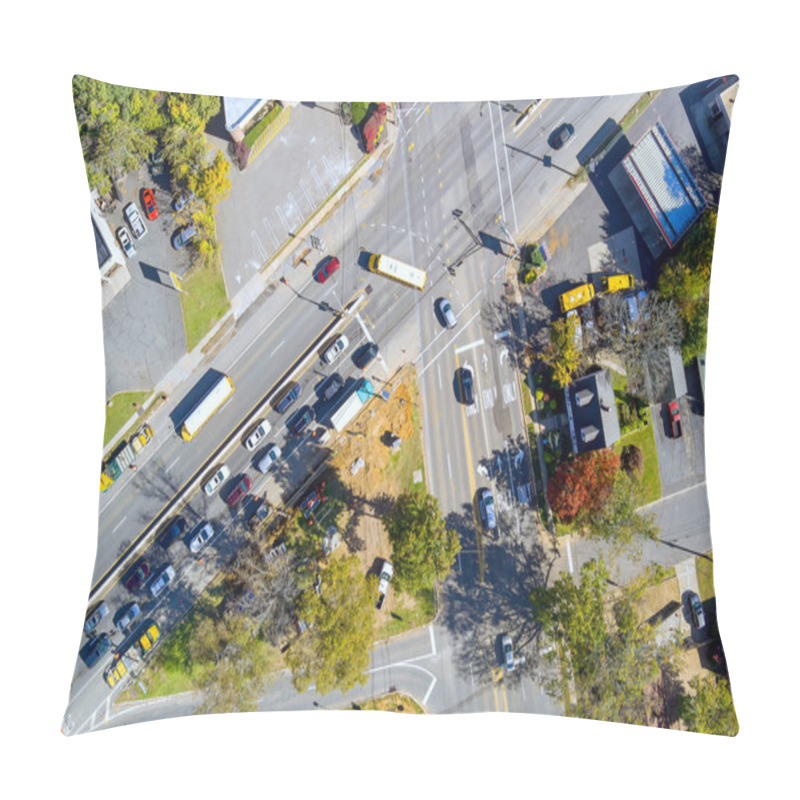 Personality  New Jersey, USA, Aerial View An Active Traffic On Highway With Cars Pillow Covers