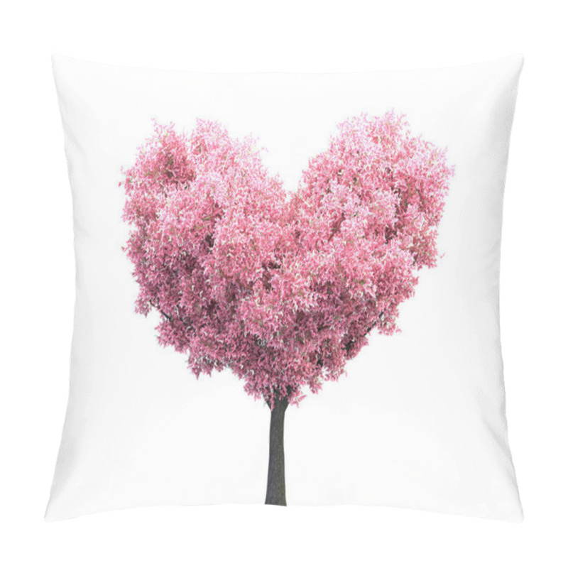 Personality  Pink Valentine Blossom Tree In Heart Shape 3D Illustration Pillow Covers