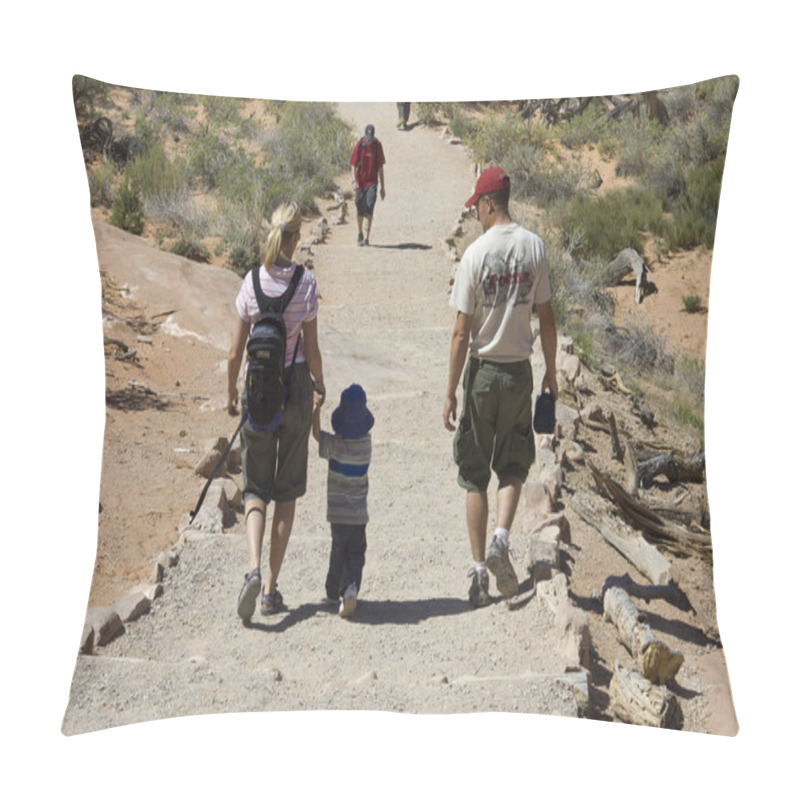 Personality  Family Hiking In Arches National Park Pillow Covers