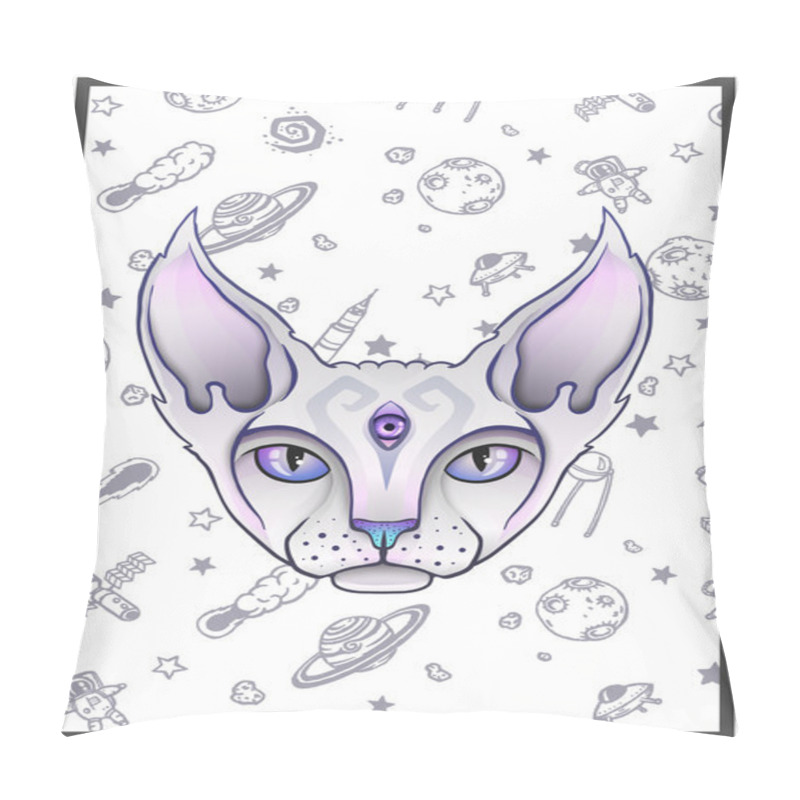 Personality  Abstract Mystical Sphinx Cat. Pillow Covers