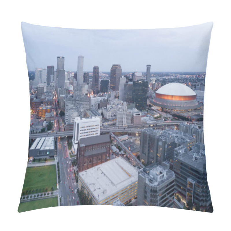 Personality  Its A Clean Crisp Aerial View Of The Downtown Urban City Center Core Of New Orleans Louisiana Pillow Covers