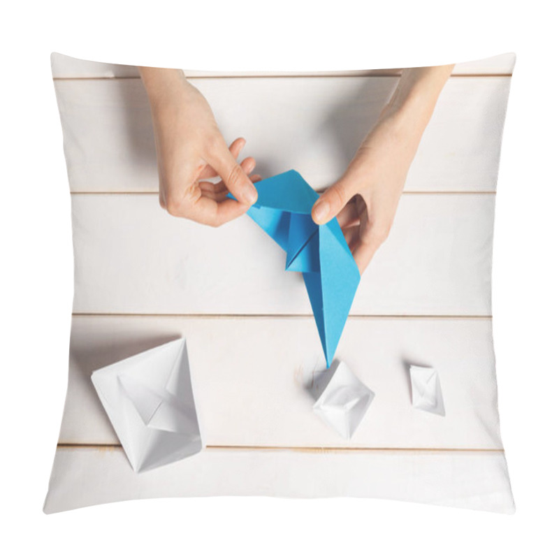 Personality  Process Of Handcrafting Origami Paper Boat Pillow Covers