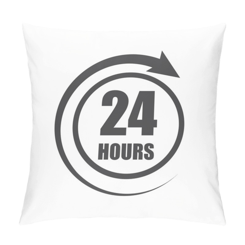 Personality  Icon Of Symbol, Sign Open Around The Clock Or 24 Hours A Day Pillow Covers