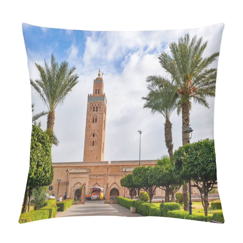 Personality  Koutoubia Mosque Minaret In Medina Quarter Of Marrakesh, Morocco Pillow Covers