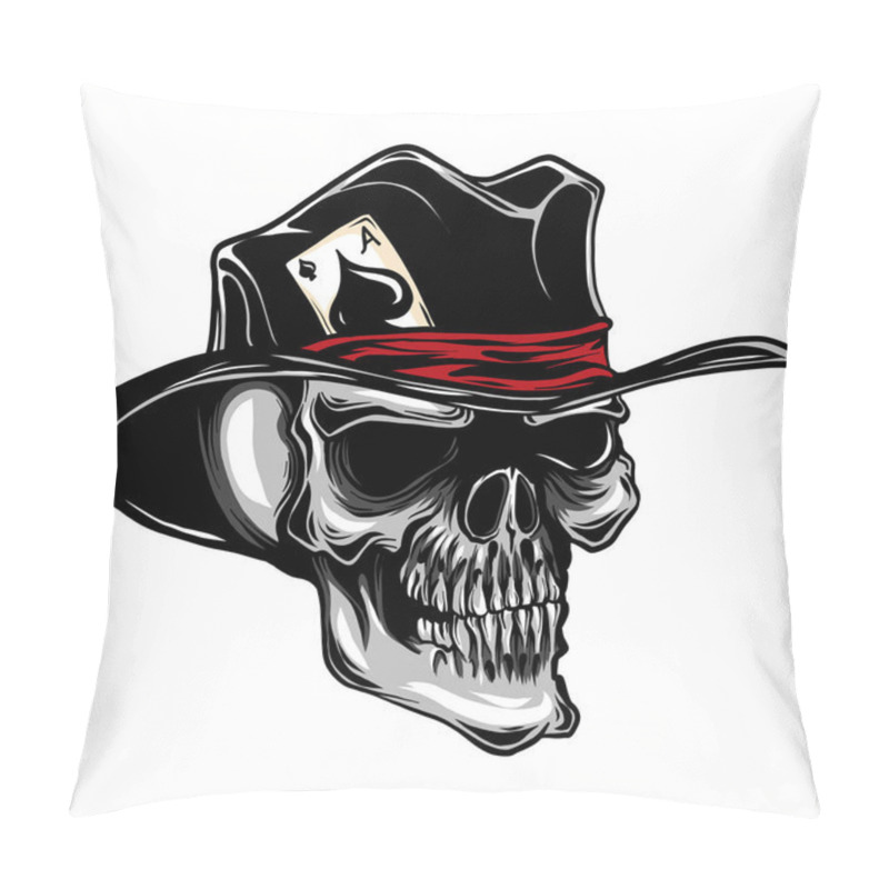 Personality  Skull With Top Hat And Ace Of Spades Pillow Covers