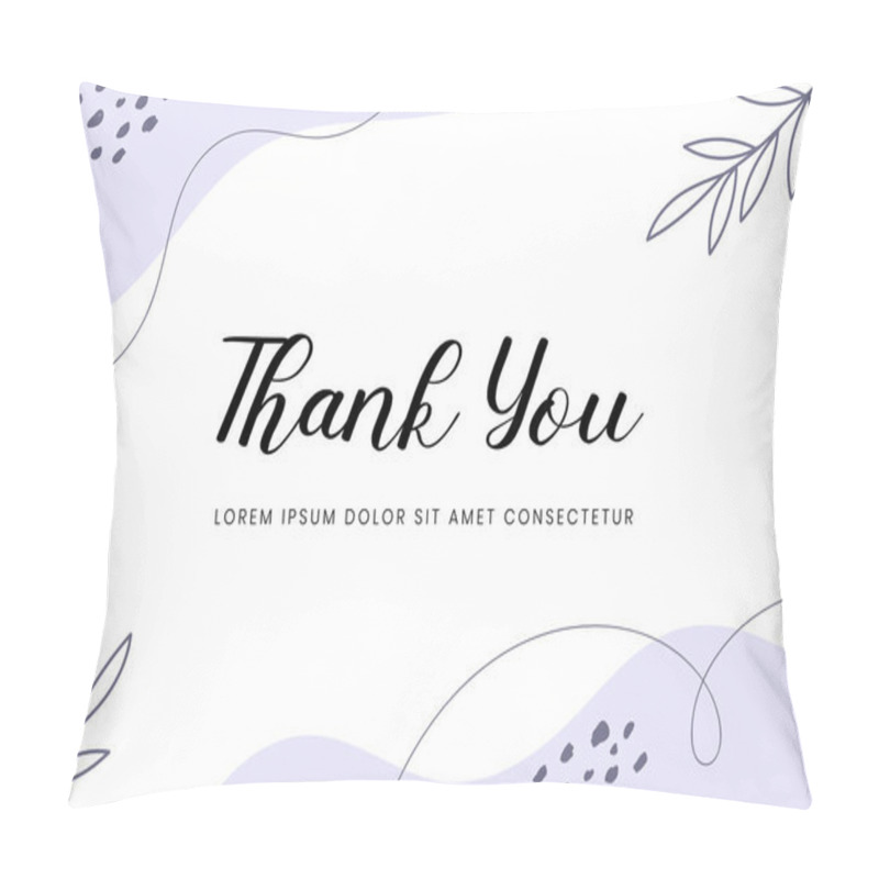 Personality  Abstract Organic Shape With Editable Text Wedding Thank You Card Template. Vector Illustration Pillow Covers