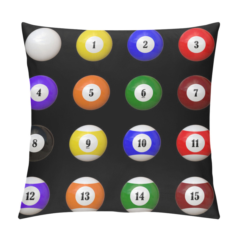 Personality  Isolated Pool Balls Set Pillow Covers