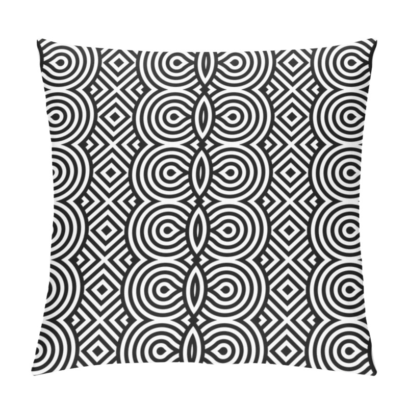 Personality  Design Seamless Monochrome Waving Pattern Pillow Covers