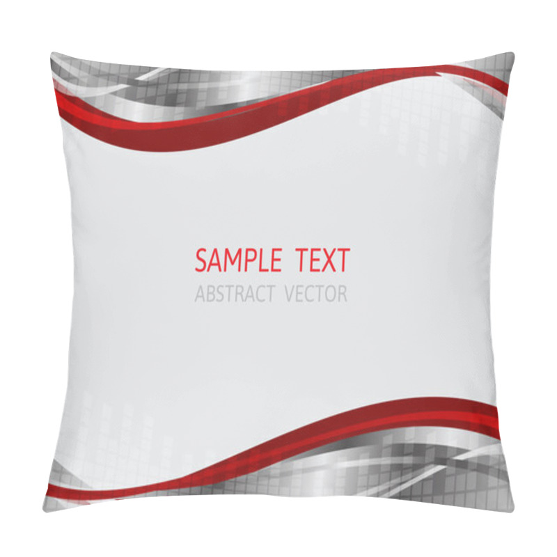 Personality  Silver And Red Wave Vector Background With Copy Space Pillow Covers