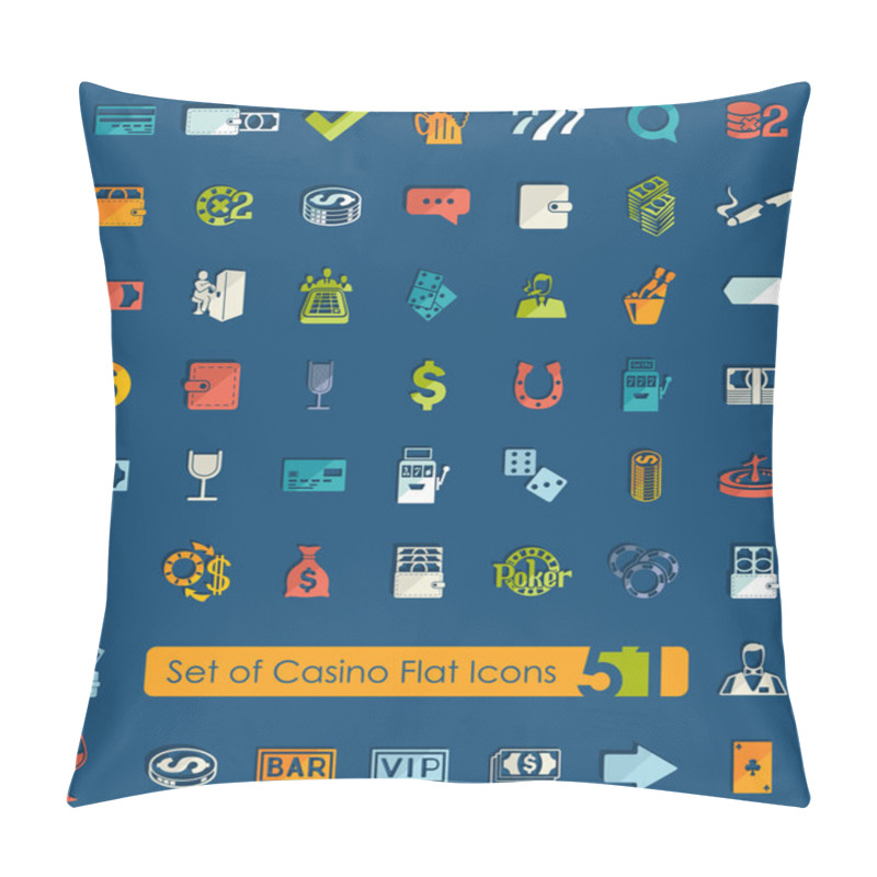 Personality  Set Of Casino Icons Pillow Covers