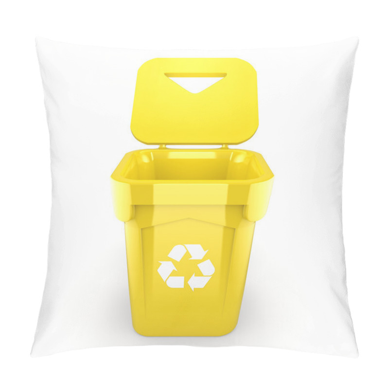 Personality  3D Rendering Yellow Recycling Bin Pillow Covers