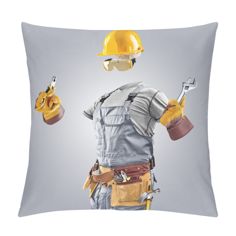 Personality  Invisible Builder With Wrench And Pliers Pillow Covers