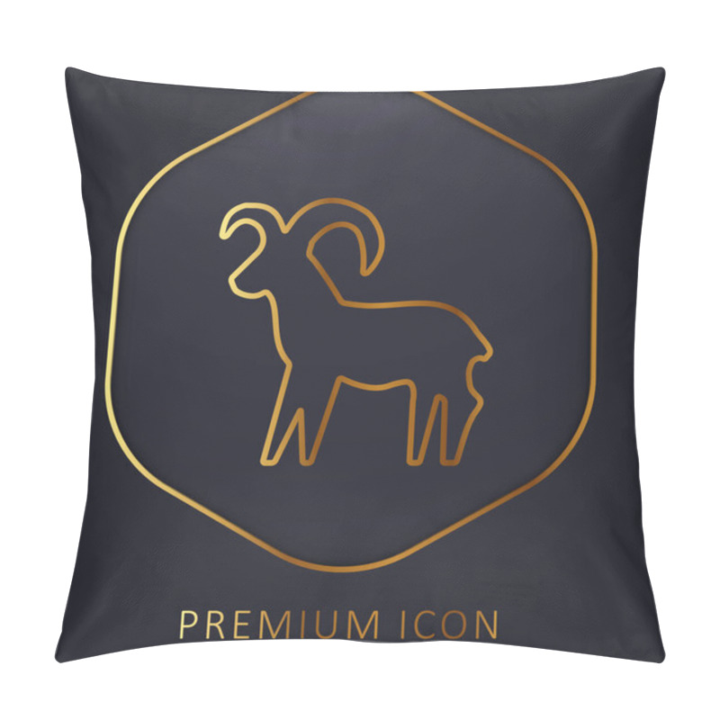 Personality  Aries Sign Golden Line Premium Logo Or Icon Pillow Covers