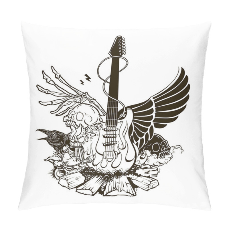 Personality  Rock N Roll Vector Illustration Pillow Covers