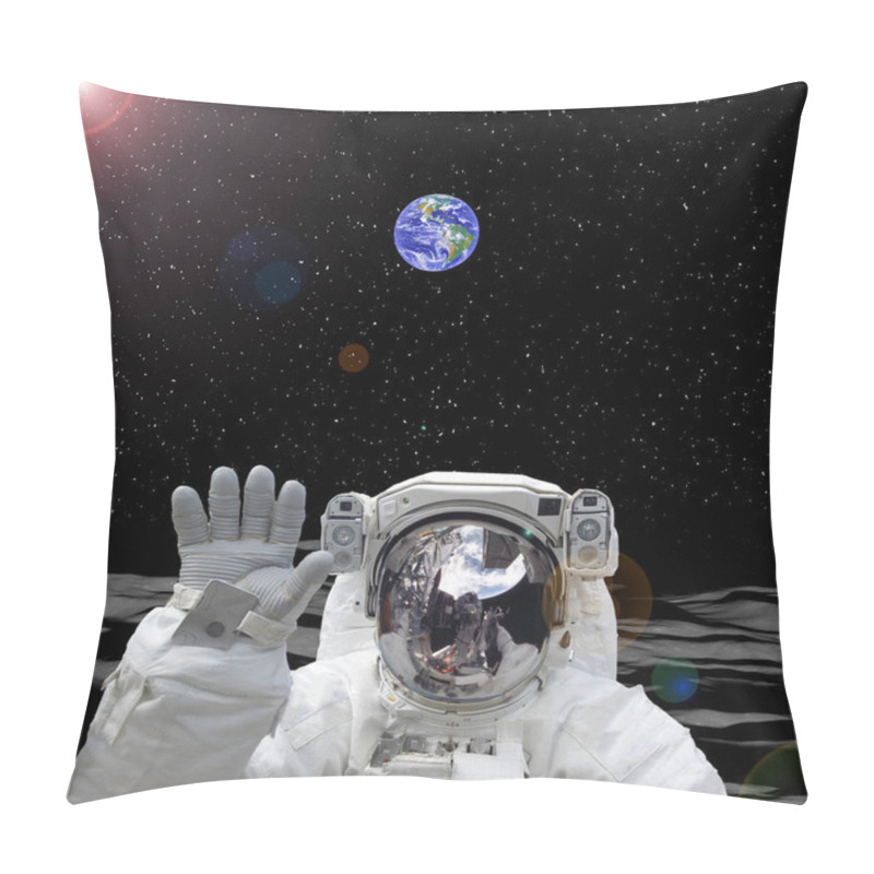 Personality  Earth Behind The Astronaut. Astronaut On The Moon. The Elements  Pillow Covers