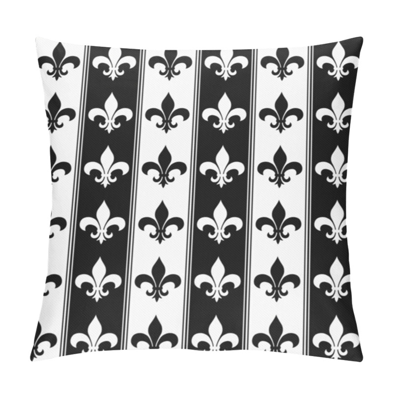 Personality  Black And White Fleur De Lis Textured Fabric Background Pillow Covers