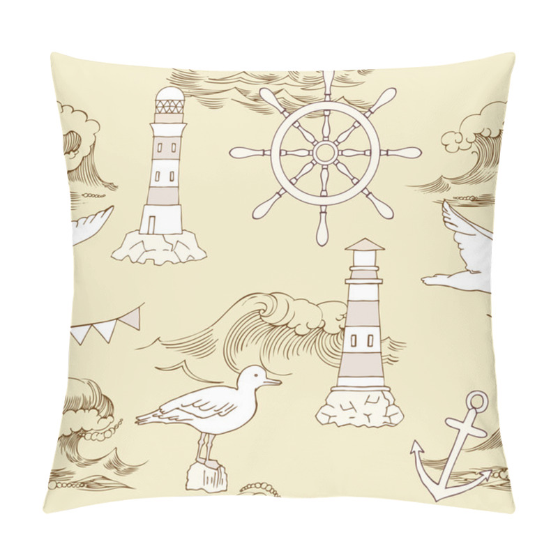 Personality  Nautical Seamless Pattern Pillow Covers