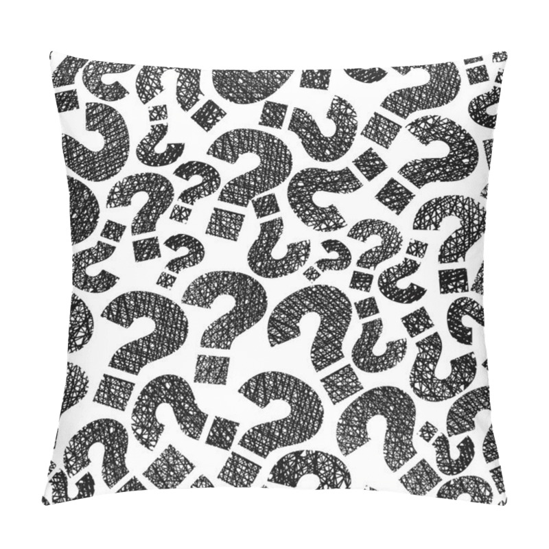 Personality  Queries Marks Seamless Pattern, Vector, Hand Drawn Lines Texture Pillow Covers