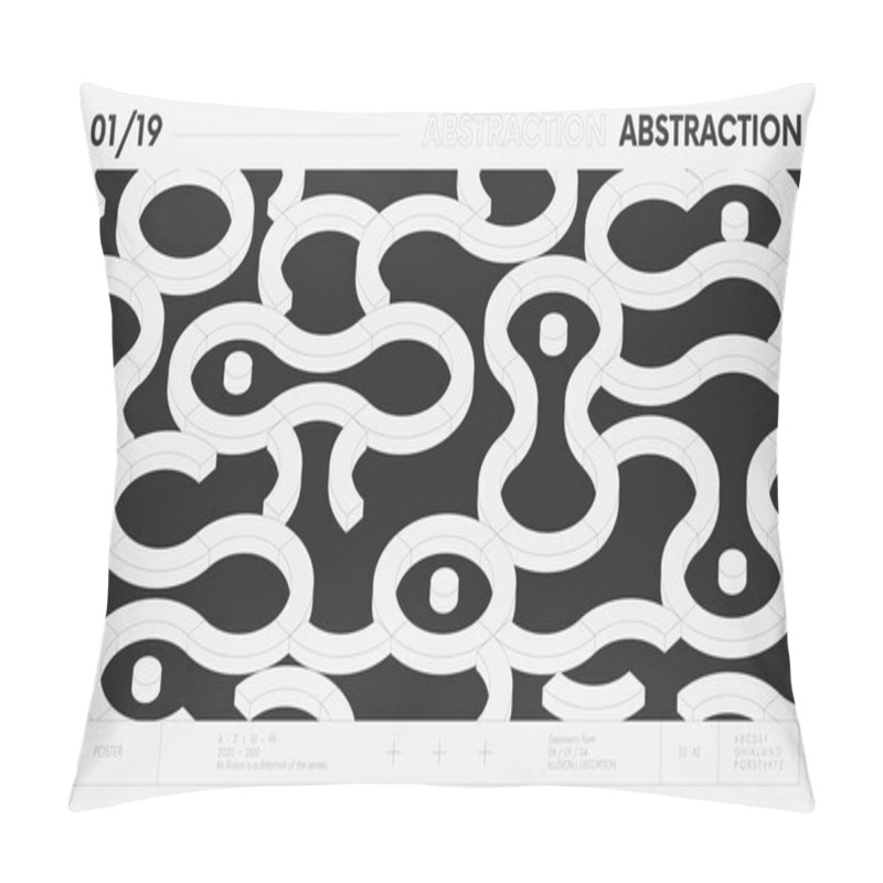 Personality  Abstract Modern Geometric Banner With Simple Shapes In Black And White Colors, Graphic Composition Design Vector Background, 3d Shapes Forming Geometrical Pattern Pillow Covers