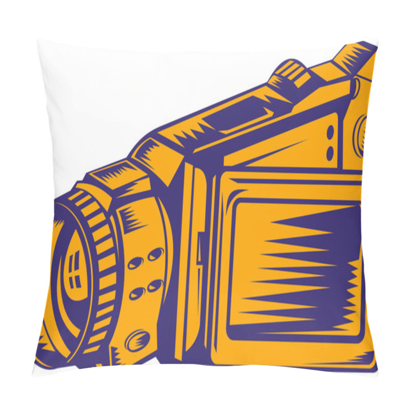 Personality  Video Camera Recorder Woodcut Pillow Covers