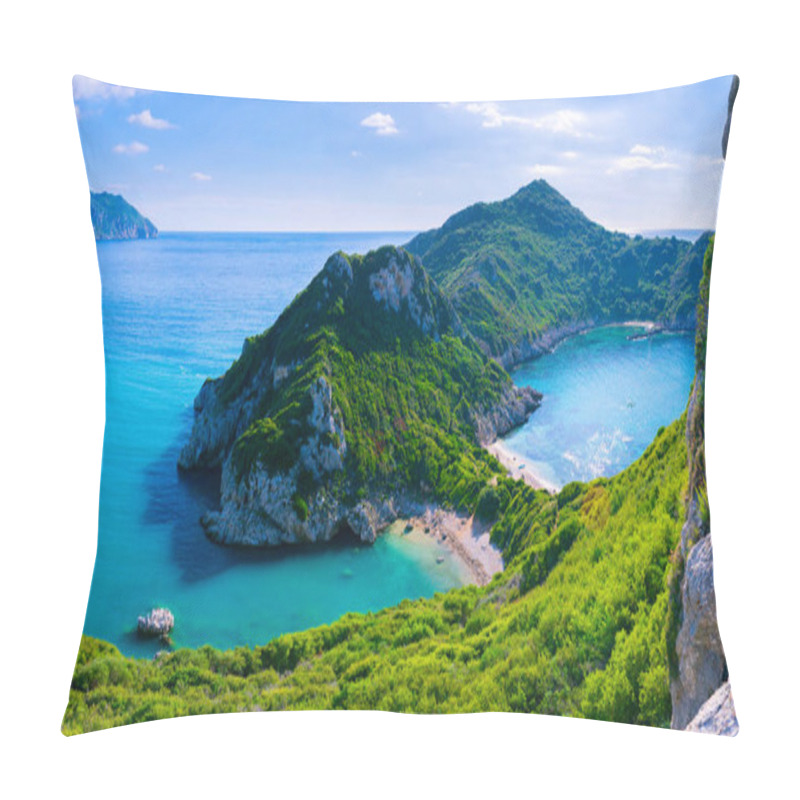 Personality  Beautiful Summertime Panoramic Seascape. View Of The Cliff Into  Pillow Covers