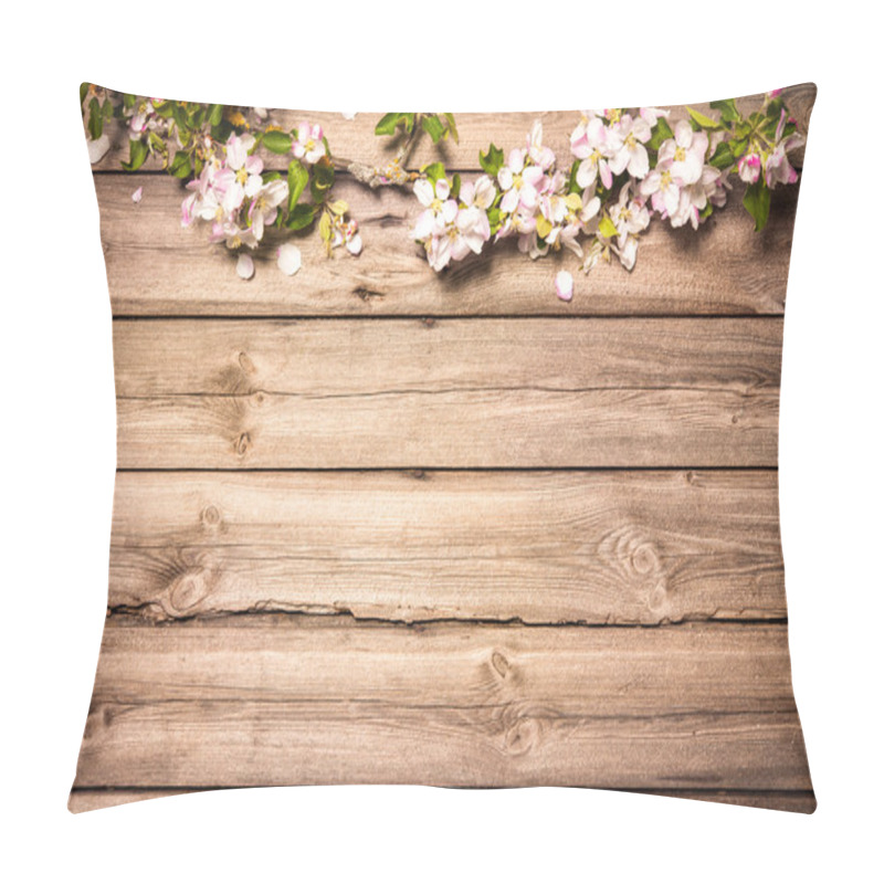 Personality  Apple Blossoms On Wooden Surface Pillow Covers