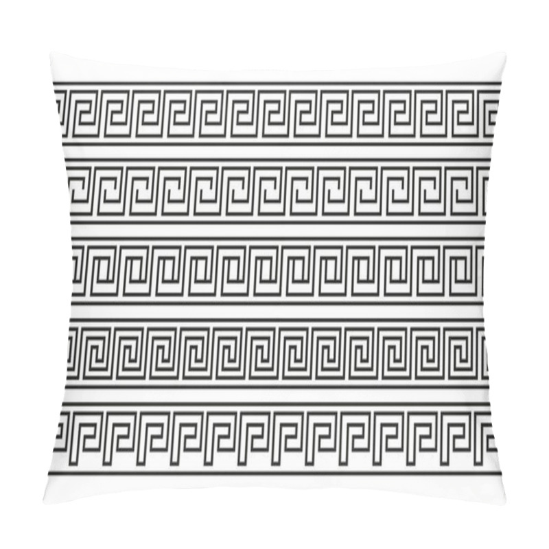 Personality  Seamless Meander Patterns. Greek Meandros, Fret Or Key. Ornament For Acient Greece Style Borders. Vector Illustration Pillow Covers