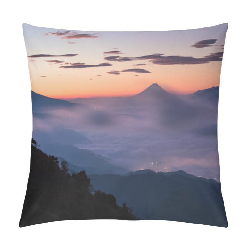 Personality  Mt.Fuji With Sea Of Mist In Summer Pillow Covers