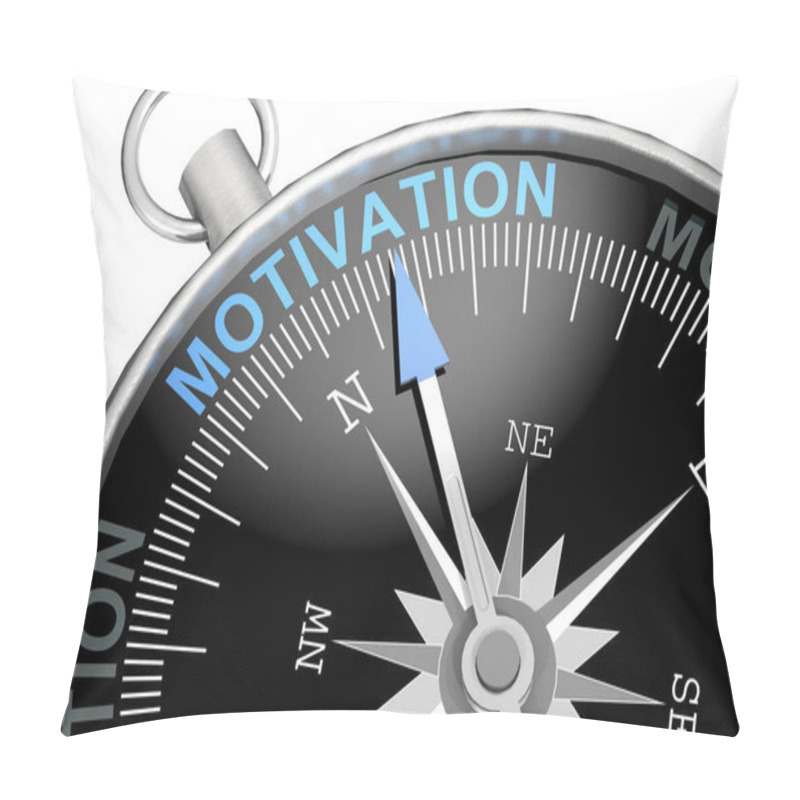 Personality  Motivation Word On Black Compass, 3d Rendering Pillow Covers