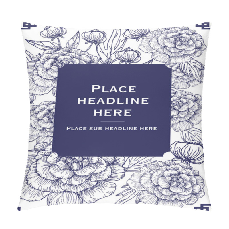 Personality  Seamless China Blue Peony Flower Background Pillow Covers