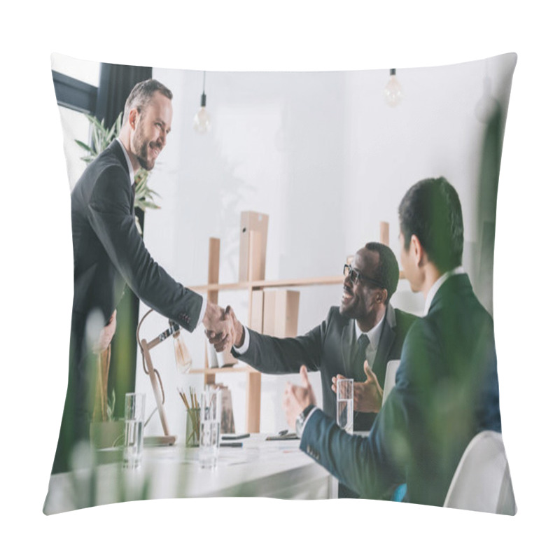 Personality  Businessmen Shaking Hands Pillow Covers