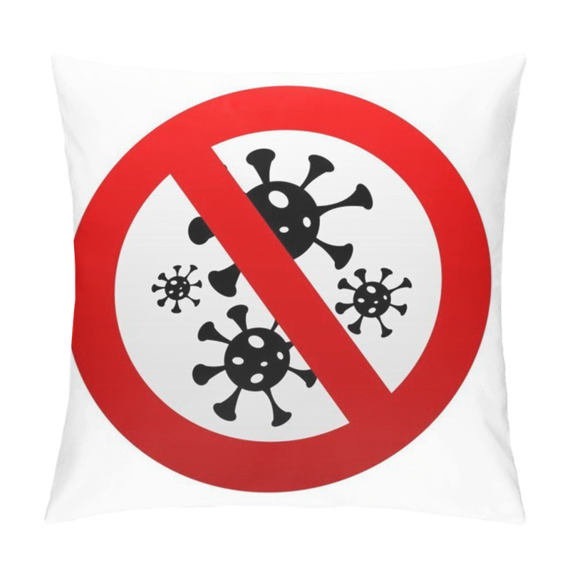 Personality  No Virus Sign On White Background Pillow Covers