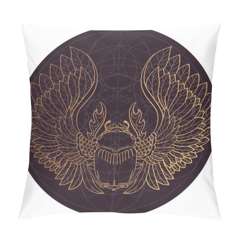 Personality  Scarab Beetle On Violet Background Pillow Covers