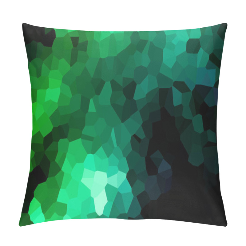 Personality  A Photograph Of An Abstract Geometric Pattern From Various Polygons And Triangles Of Green, Blue And White Pillow Covers