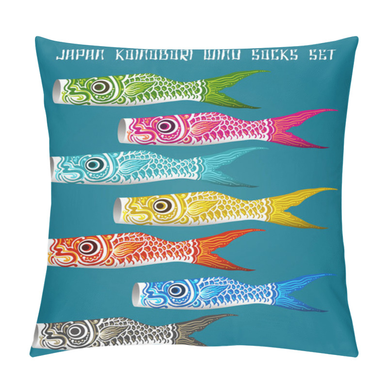 Personality  Japan Fish Koinobori Flag Set Pillow Covers