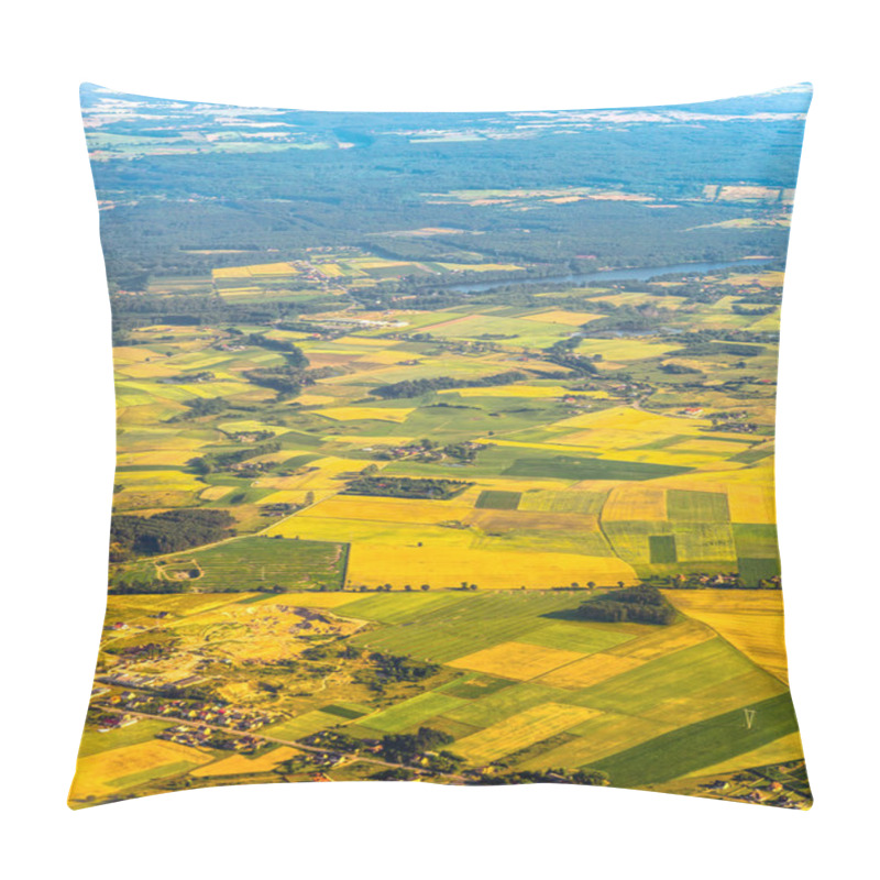 Personality  Aerial View Of Farm Fields Pillow Covers