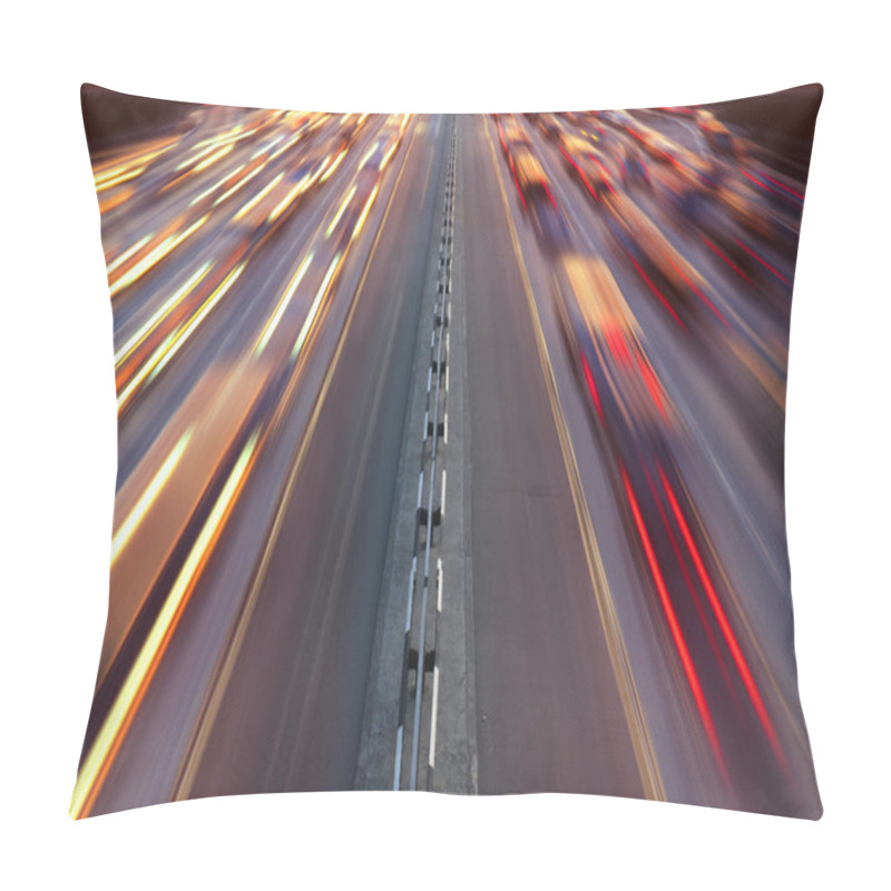 Personality  Night Time Traffic On Highway Pillow Covers