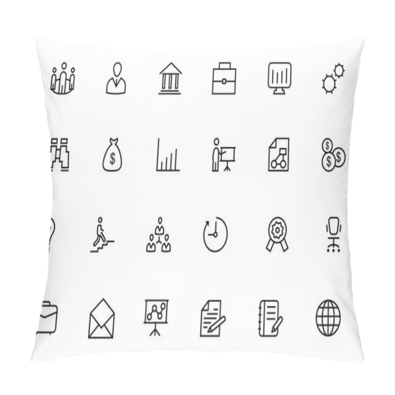 Personality  Business And Finance Vector Line Icons 1 Pillow Covers