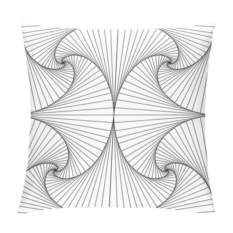 Personality  Fan Pattern In Black And White Pillow Covers