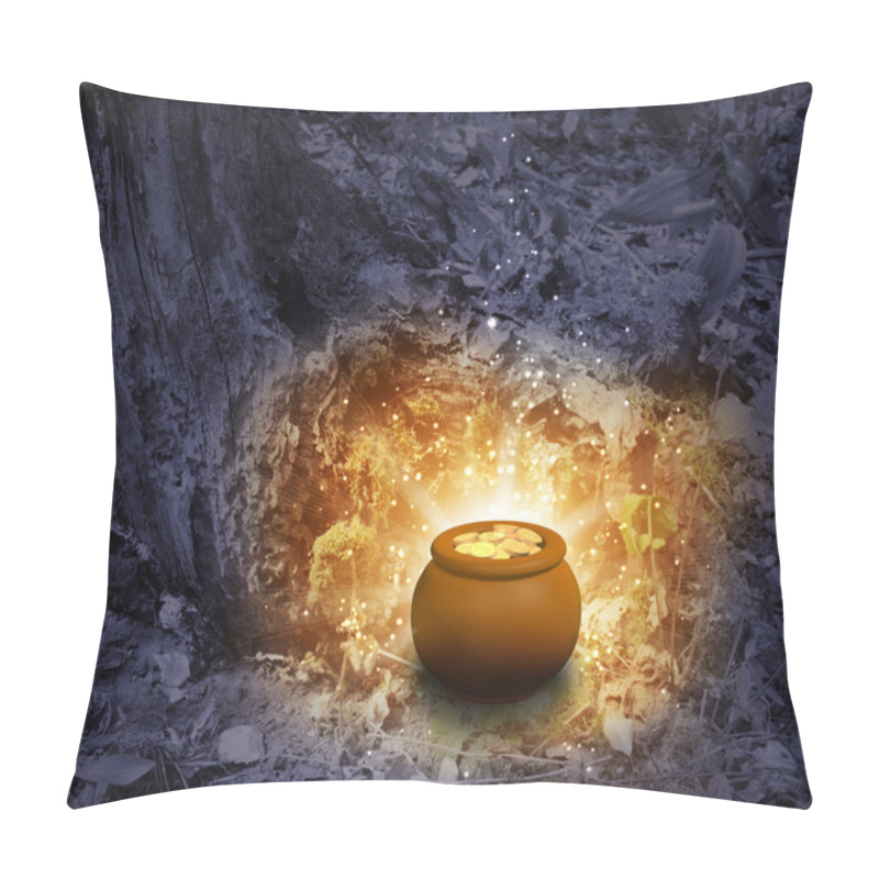 Personality  Pot With Gold Coins Pillow Covers