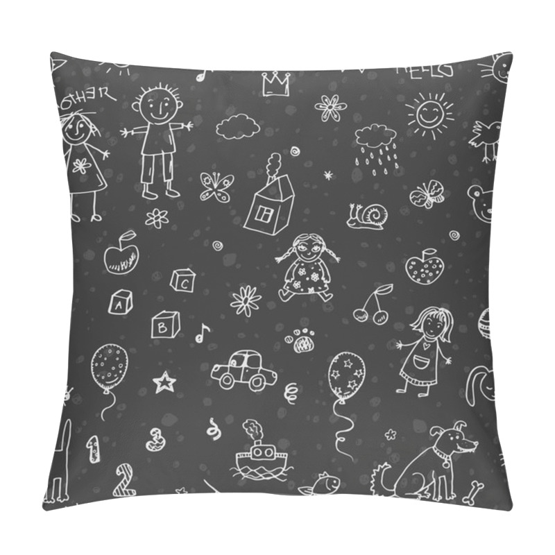 Personality  Children Drawings Seamless Pattern Pillow Covers