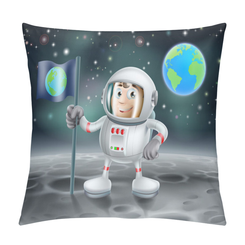 Personality  Cartoon Astronaut On The Moon Pillow Covers