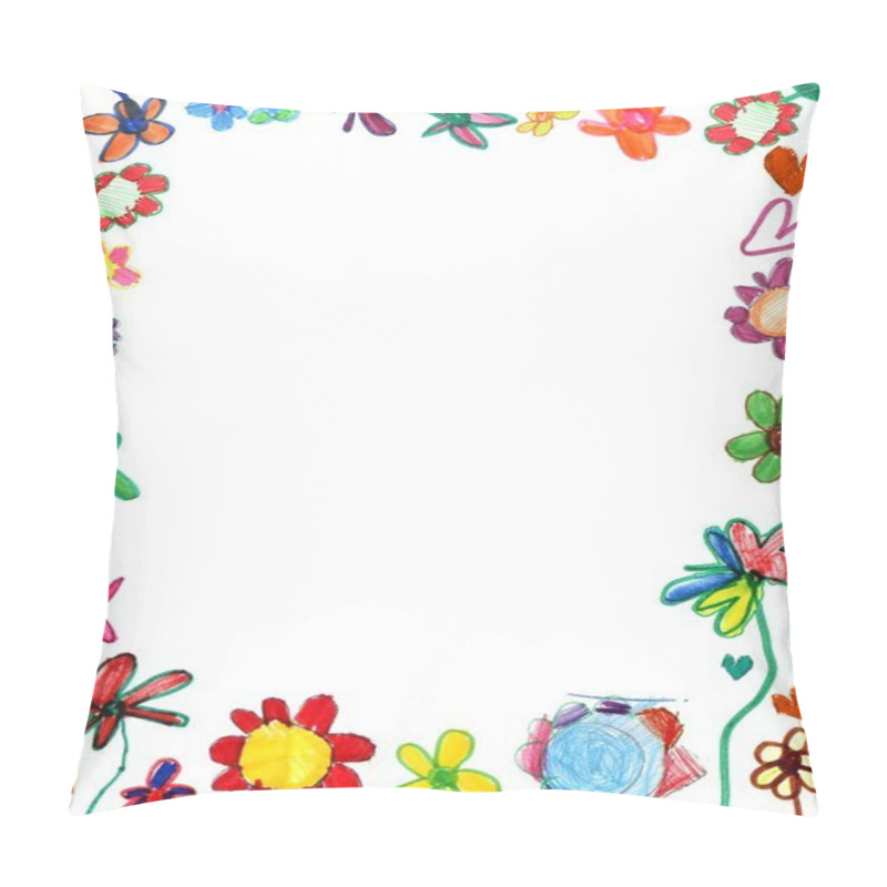 Personality  Vertical Flowers Frame, Child Illustration Pillow Covers