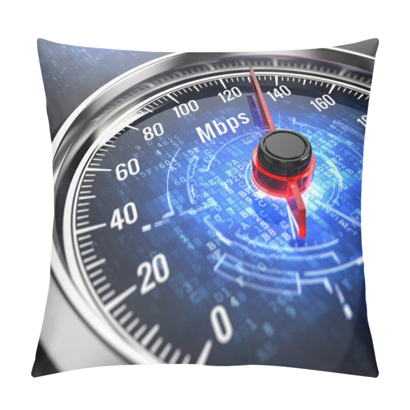 Personality  High Speed Internet Connection Concept - Speedometer With Internet Connection Speed Pillow Covers