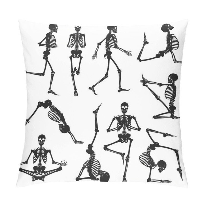 Personality  Black Human Skeletons Background Pillow Covers